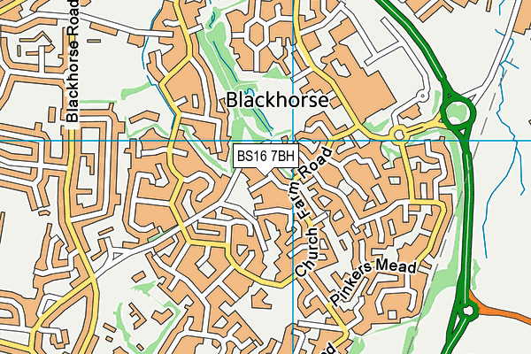 BS16 7BH map - OS VectorMap District (Ordnance Survey)
