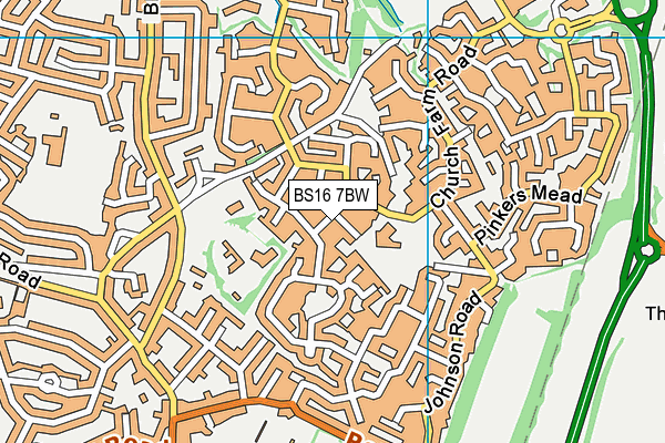 BS16 7BW map - OS VectorMap District (Ordnance Survey)