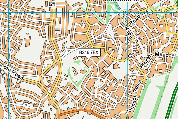 BS16 7BX map - OS VectorMap District (Ordnance Survey)