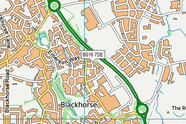 BS16 7DE map - OS VectorMap District (Ordnance Survey)