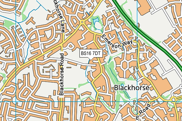 BS16 7DT map - OS VectorMap District (Ordnance Survey)