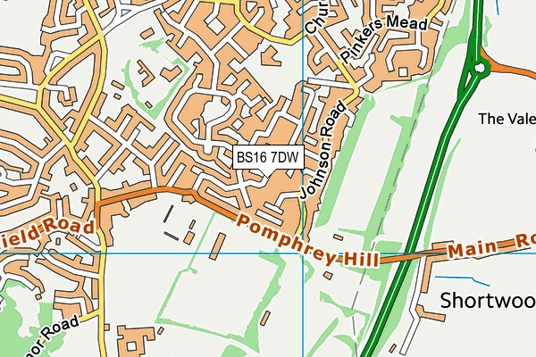 BS16 7DW map - OS VectorMap District (Ordnance Survey)