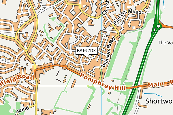 BS16 7DX map - OS VectorMap District (Ordnance Survey)