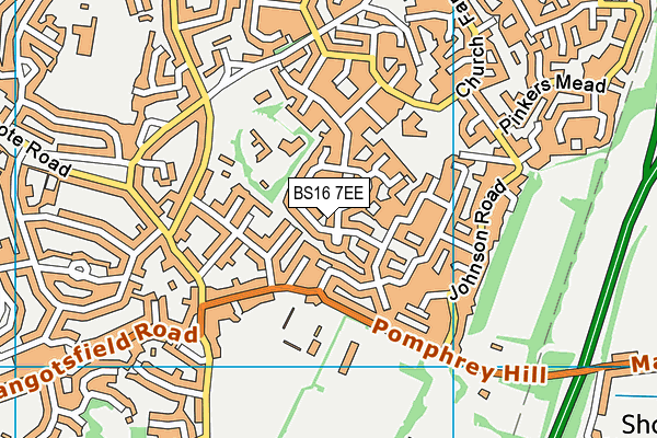 BS16 7EE map - OS VectorMap District (Ordnance Survey)