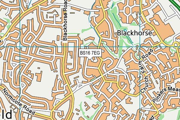 BS16 7EG map - OS VectorMap District (Ordnance Survey)