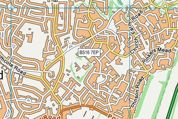 BS16 7EP map - OS VectorMap District (Ordnance Survey)