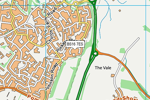 BS16 7ES map - OS VectorMap District (Ordnance Survey)