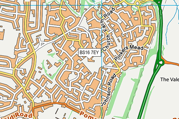 BS16 7EY map - OS VectorMap District (Ordnance Survey)