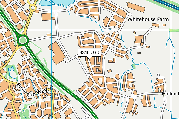 BS16 7GD map - OS VectorMap District (Ordnance Survey)