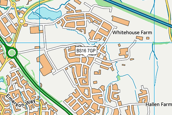 BS16 7GP map - OS VectorMap District (Ordnance Survey)