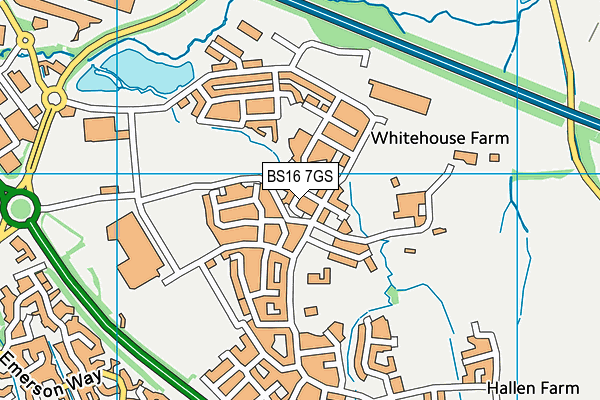 BS16 7GS map - OS VectorMap District (Ordnance Survey)