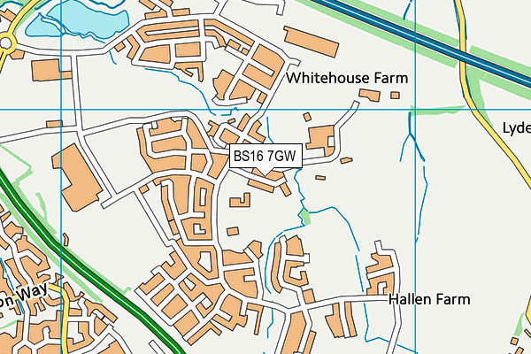 BS16 7GW map - OS VectorMap District (Ordnance Survey)