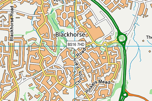 BS16 7HD map - OS VectorMap District (Ordnance Survey)