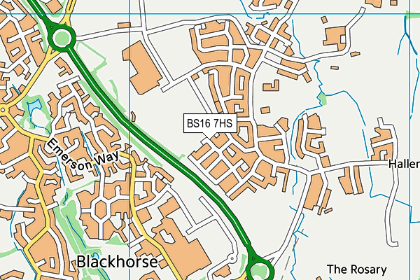 BS16 7HS map - OS VectorMap District (Ordnance Survey)