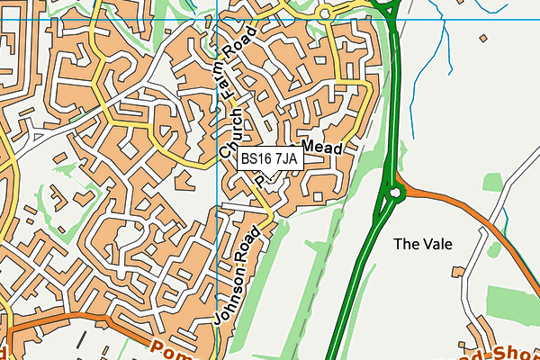 BS16 7JA map - OS VectorMap District (Ordnance Survey)