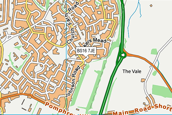 BS16 7JE map - OS VectorMap District (Ordnance Survey)