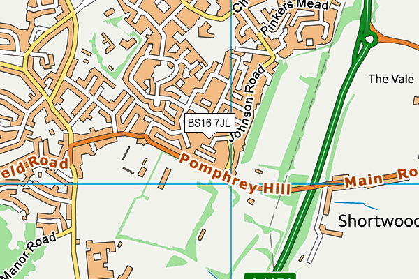 BS16 7JL map - OS VectorMap District (Ordnance Survey)