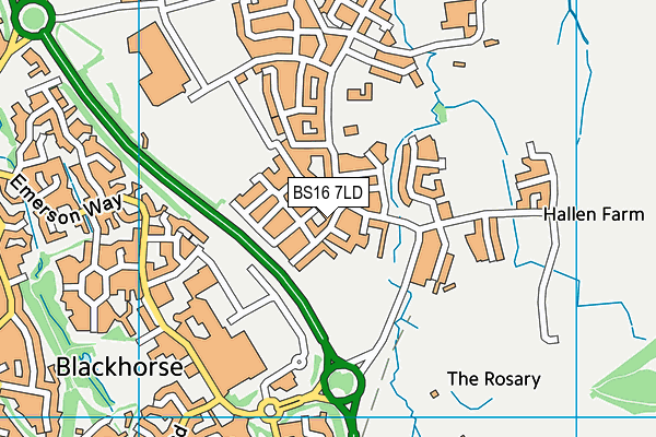 BS16 7LD map - OS VectorMap District (Ordnance Survey)