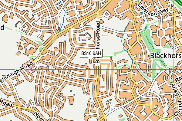 BS16 9AH map - OS VectorMap District (Ordnance Survey)