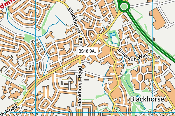 BS16 9AJ map - OS VectorMap District (Ordnance Survey)