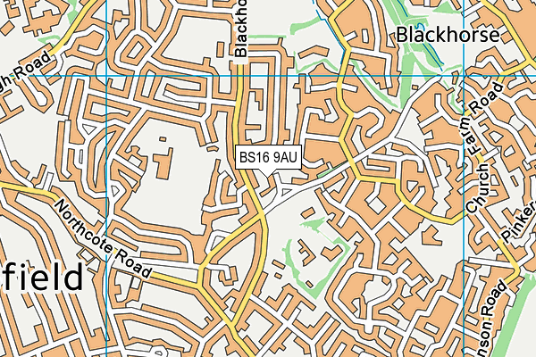BS16 9AU map - OS VectorMap District (Ordnance Survey)