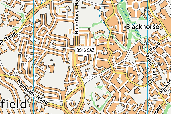 BS16 9AZ map - OS VectorMap District (Ordnance Survey)