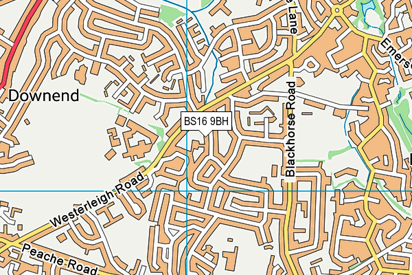 BS16 9BH map - OS VectorMap District (Ordnance Survey)