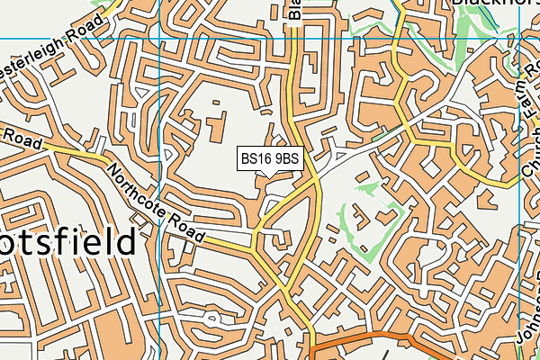 BS16 9BS map - OS VectorMap District (Ordnance Survey)