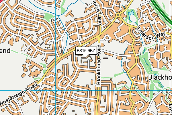 BS16 9BZ map - OS VectorMap District (Ordnance Survey)