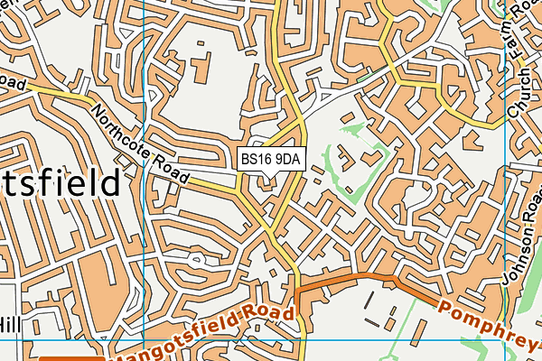 BS16 9DA map - OS VectorMap District (Ordnance Survey)