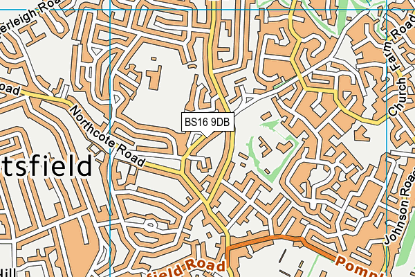 BS16 9DB map - OS VectorMap District (Ordnance Survey)