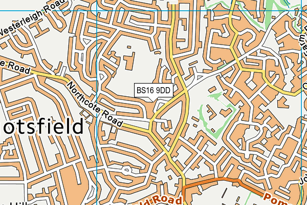 BS16 9DD map - OS VectorMap District (Ordnance Survey)