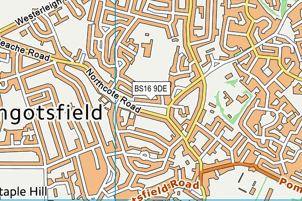 BS16 9DE map - OS VectorMap District (Ordnance Survey)