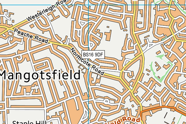 BS16 9DF map - OS VectorMap District (Ordnance Survey)