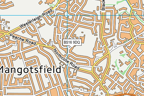 BS16 9DQ map - OS VectorMap District (Ordnance Survey)