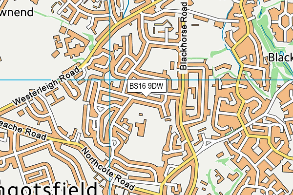 BS16 9DW map - OS VectorMap District (Ordnance Survey)