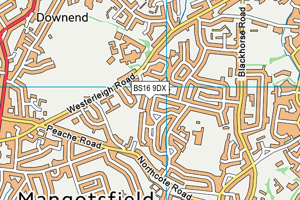 BS16 9DX map - OS VectorMap District (Ordnance Survey)