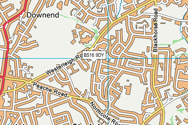 BS16 9DY map - OS VectorMap District (Ordnance Survey)