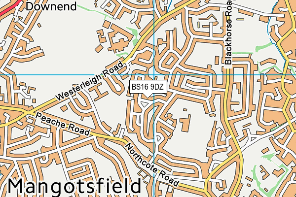 BS16 9DZ map - OS VectorMap District (Ordnance Survey)