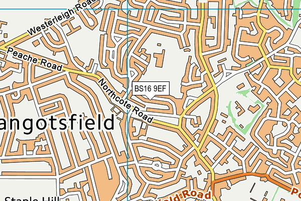 BS16 9EF map - OS VectorMap District (Ordnance Survey)