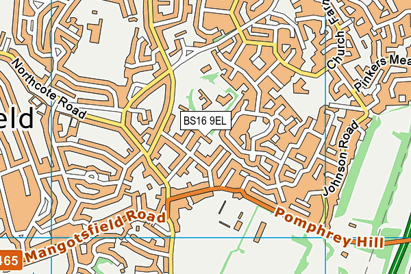 BS16 9EL map - OS VectorMap District (Ordnance Survey)
