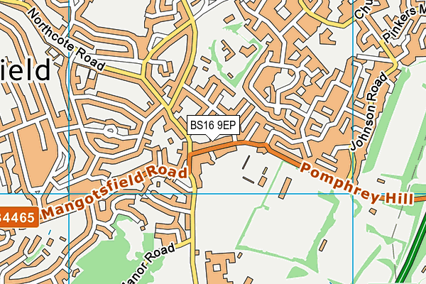 BS16 9EP map - OS VectorMap District (Ordnance Survey)