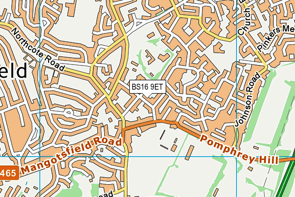 BS16 9ET map - OS VectorMap District (Ordnance Survey)
