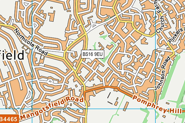 BS16 9EU map - OS VectorMap District (Ordnance Survey)
