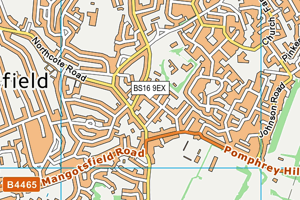 BS16 9EX map - OS VectorMap District (Ordnance Survey)