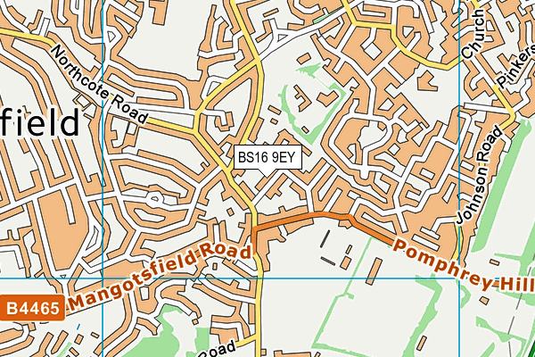 BS16 9EY map - OS VectorMap District (Ordnance Survey)