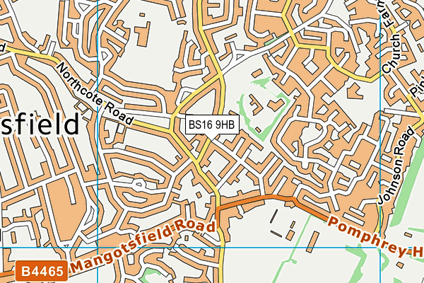 BS16 9HB map - OS VectorMap District (Ordnance Survey)