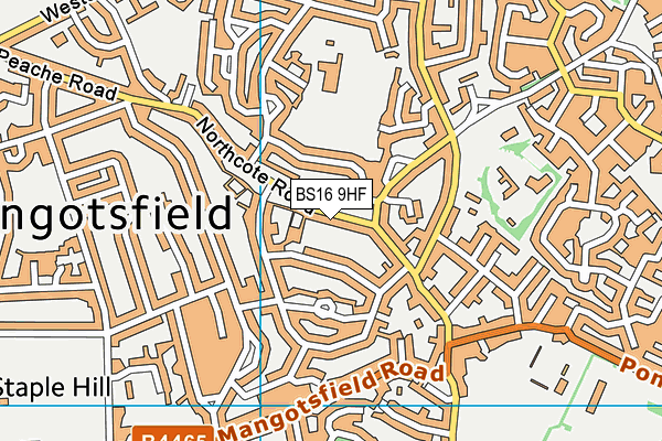 BS16 9HF map - OS VectorMap District (Ordnance Survey)