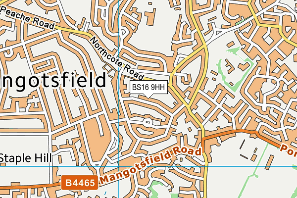 BS16 9HH map - OS VectorMap District (Ordnance Survey)