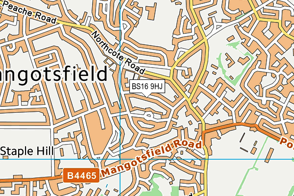 BS16 9HJ map - OS VectorMap District (Ordnance Survey)